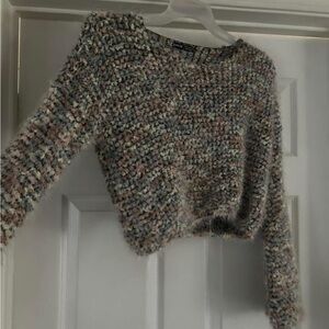 Multicolor Knit Cropped Sweater
